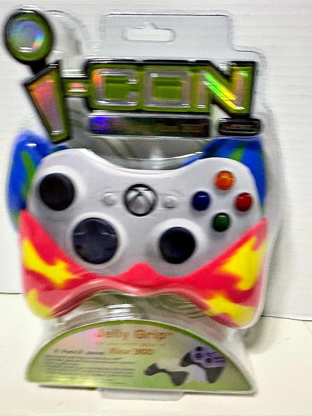 i-CON Jelly Grip Xbox 360 Controller White & Blue NWT